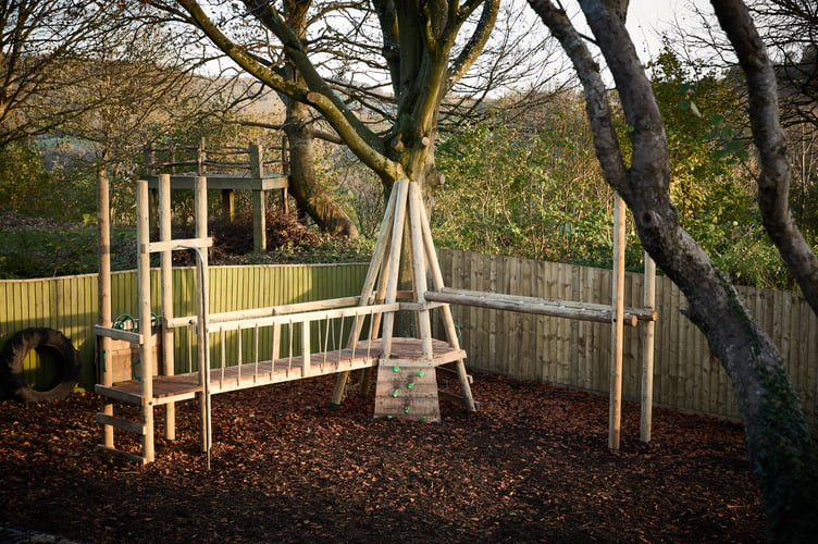 One of the structures for the new playground