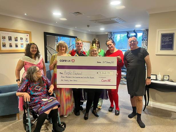 Rossetti House in Frome raised over £3,000 for Purple Elephant through various fundraising events in 2024 to support local families.